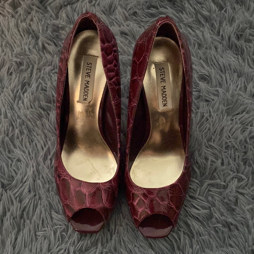Steve Madden Faux Croc Purple Stilettos